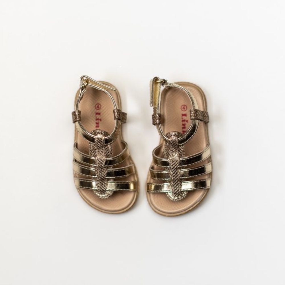 Toddler Girl Sandals in Rose Gold, Gold & Silver